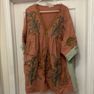 Sunday Up Women's Midi Dress - Terracotta and Sage